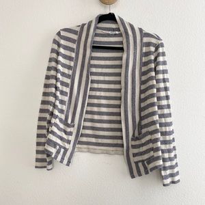 LAmade Navy Stripe Pocket Clementine Open Cardigan